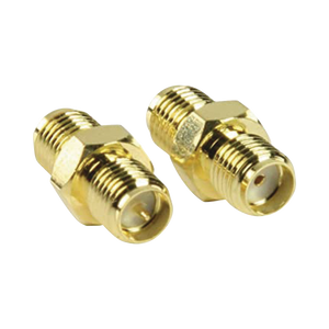 Adaptador en Línea de Conector SMA Hembra Inverso a SMA Hembra, Oro/ Oro/ Teflón,