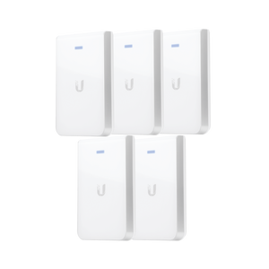 5 Access Point UniFI doble banda, cobertura 180°, MIMO 2x2 de pared para habitaciones de hotel.