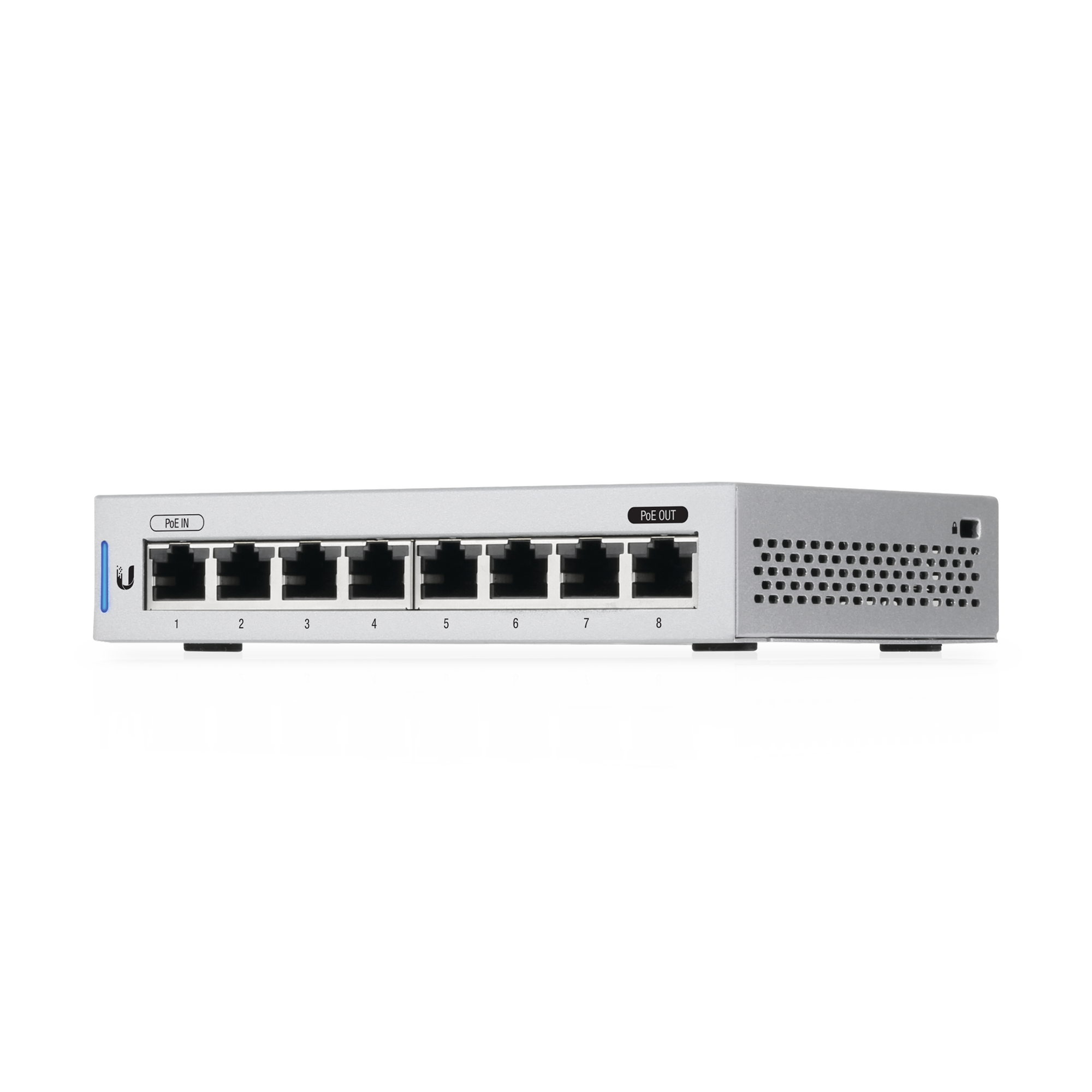 Switch UniFi Administrable capa 2 de 8 Puertos Gigabit (7 Ethernet y 1 PoE Pasivo 48V)