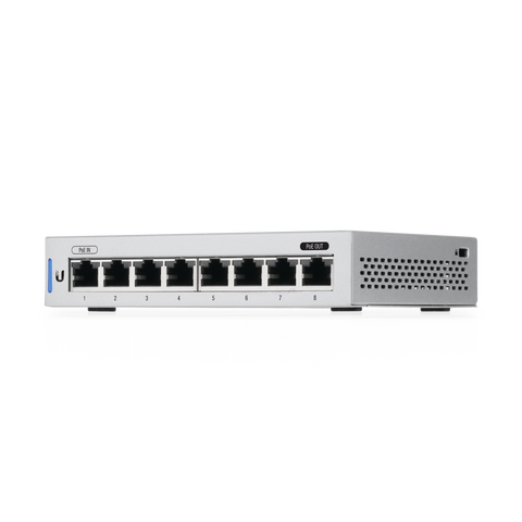 Switch UniFi Administrable capa 2 de 8 Puertos Gigabit (7 Ethernet y 1 PoE Pasivo 48V)