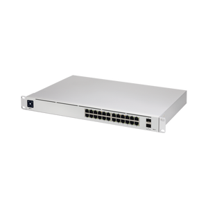 UniFi Switch USW-Pro-24, Capa 3 de 24 puertos Gigabit RJ-45 + 2 puertos 1/10G SFP+, pantalla informativa