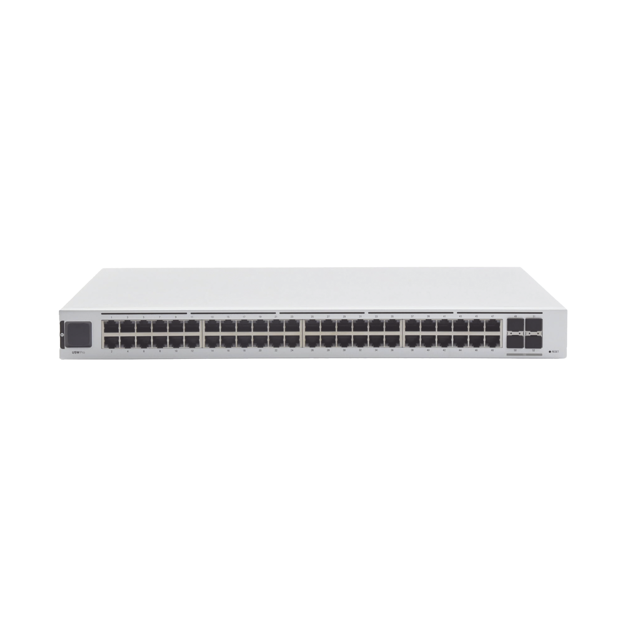 UniFi Switch USW-Pro-48, Capa 3 de 48 puertos Gigabit RJ-45 + 4 puertos 1/10G SFP+, pantalla informativa