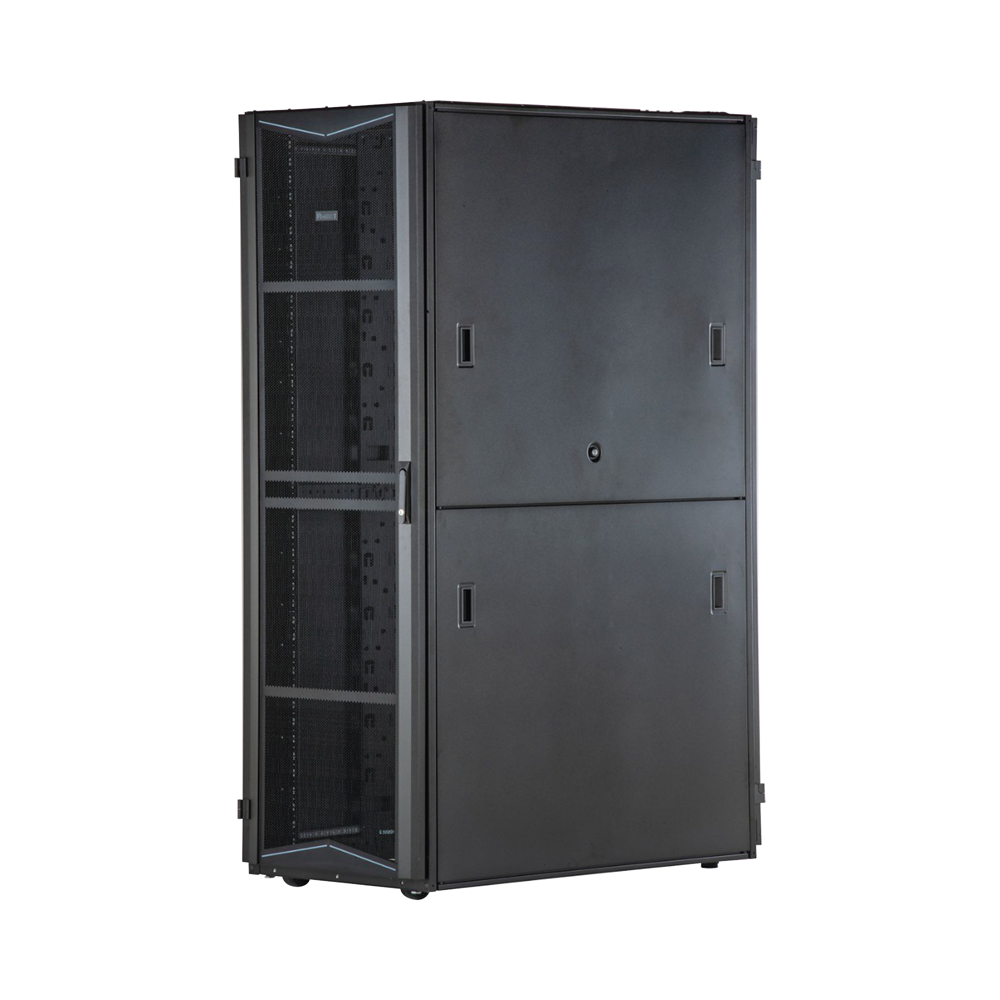 Gabinete FlexFusion para Centros de Datos, 42 UR, 700 mm de Ancho, 1200 mm de Profundidad, Fabricado en Acero, Color Negro