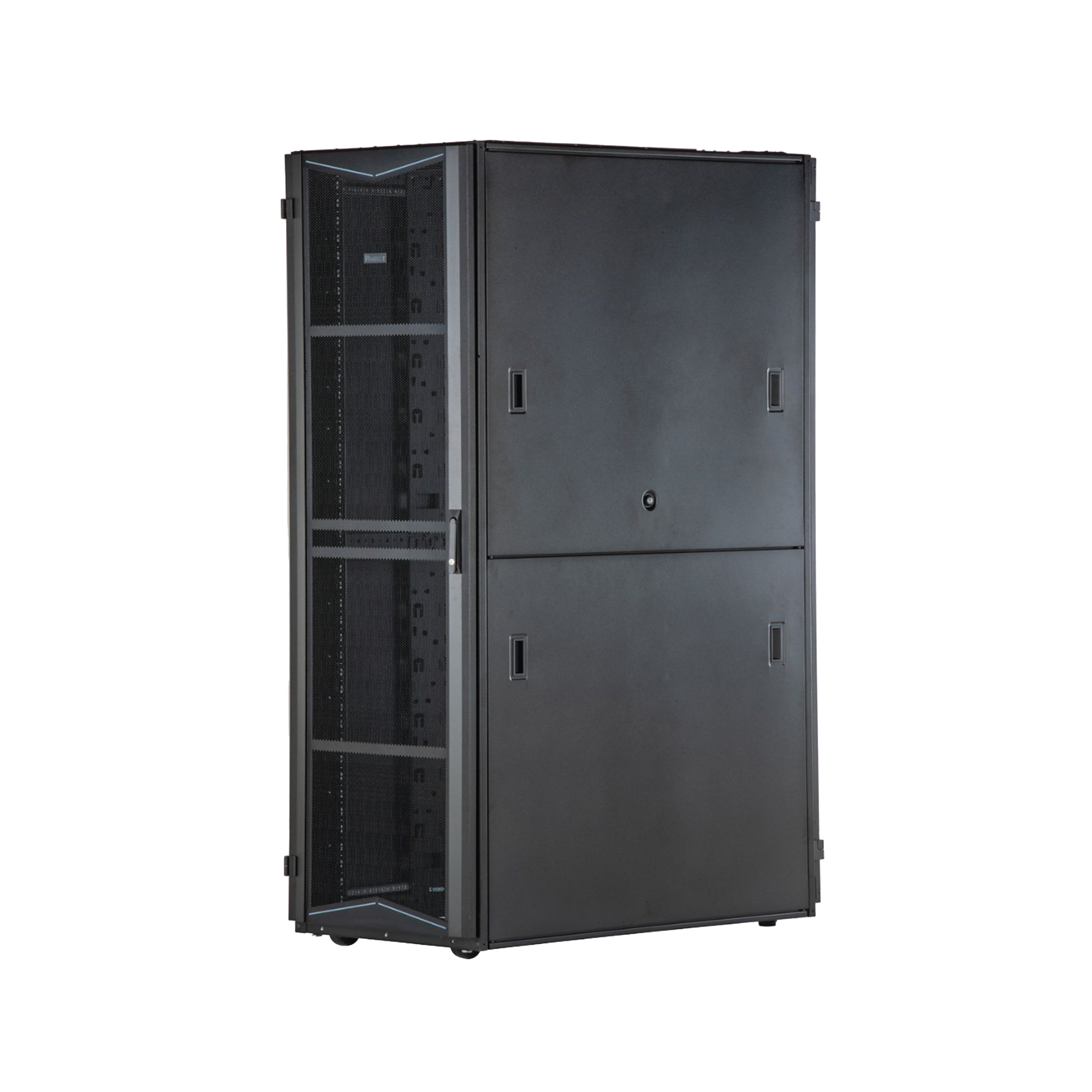 Gabinete FlexFusion para Centros de Datos, 42 UR, 800 mm de Ancho, 1070 mm de Profundidad, Fabricado en Acero, Color Negro
