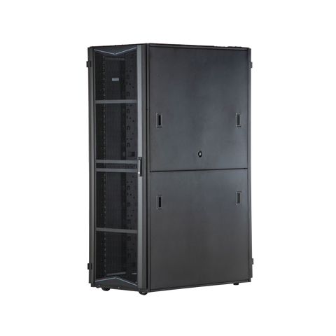 Gabinete FlexFusion para Centros de Datos, 42 UR, 800 mm de Ancho, 1070 mm de Profundidad, Fabricado en Acero, Color Negro