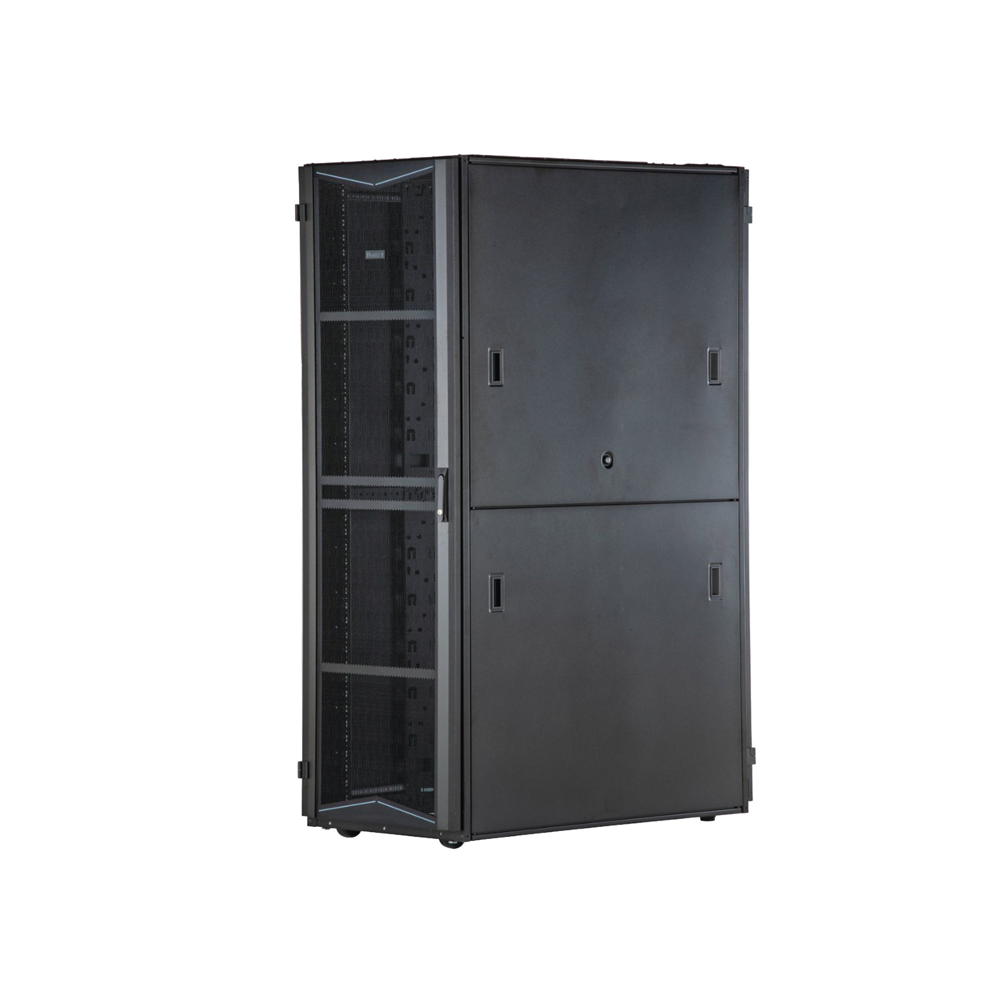 Gabinete FlexFusion para Centros de Datos, 42 UR, 800 mm de Ancho, 1200 mm de Profundidad, Fabricado en Acero, Color Negro