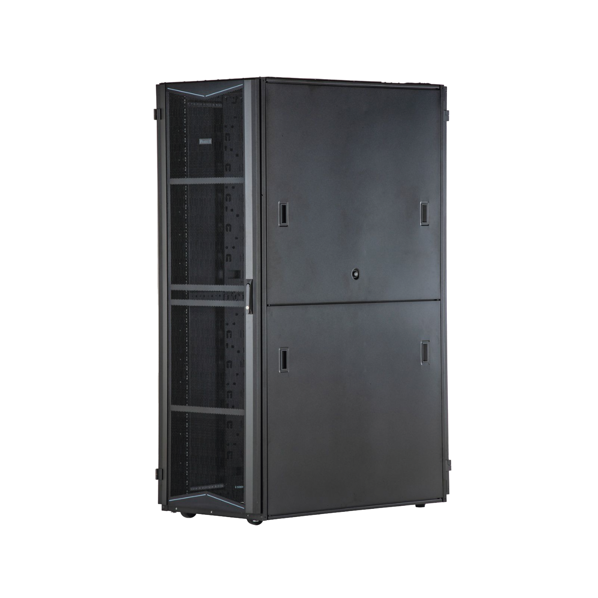 Gabinete FlexFusion para Centros de Datos, 45 UR, 800 mm de Ancho, 1200 mm de Profundidad, Fabricado en Acero, Color Negro