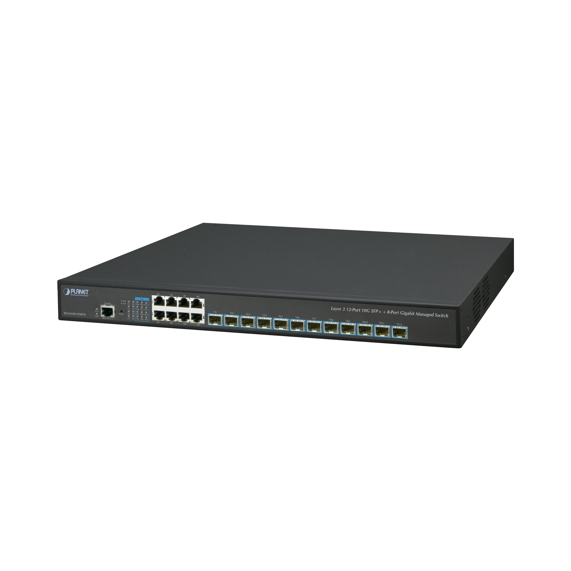 Switch Administrable Layer 3 12-Puertos 10G SFP+, 8-Puertos 10/100/1000T C/Fuente Redundante AC