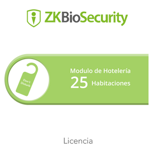 Licencia para ZKBiosecurity para modulo de hoteleria para 25 habitaciones