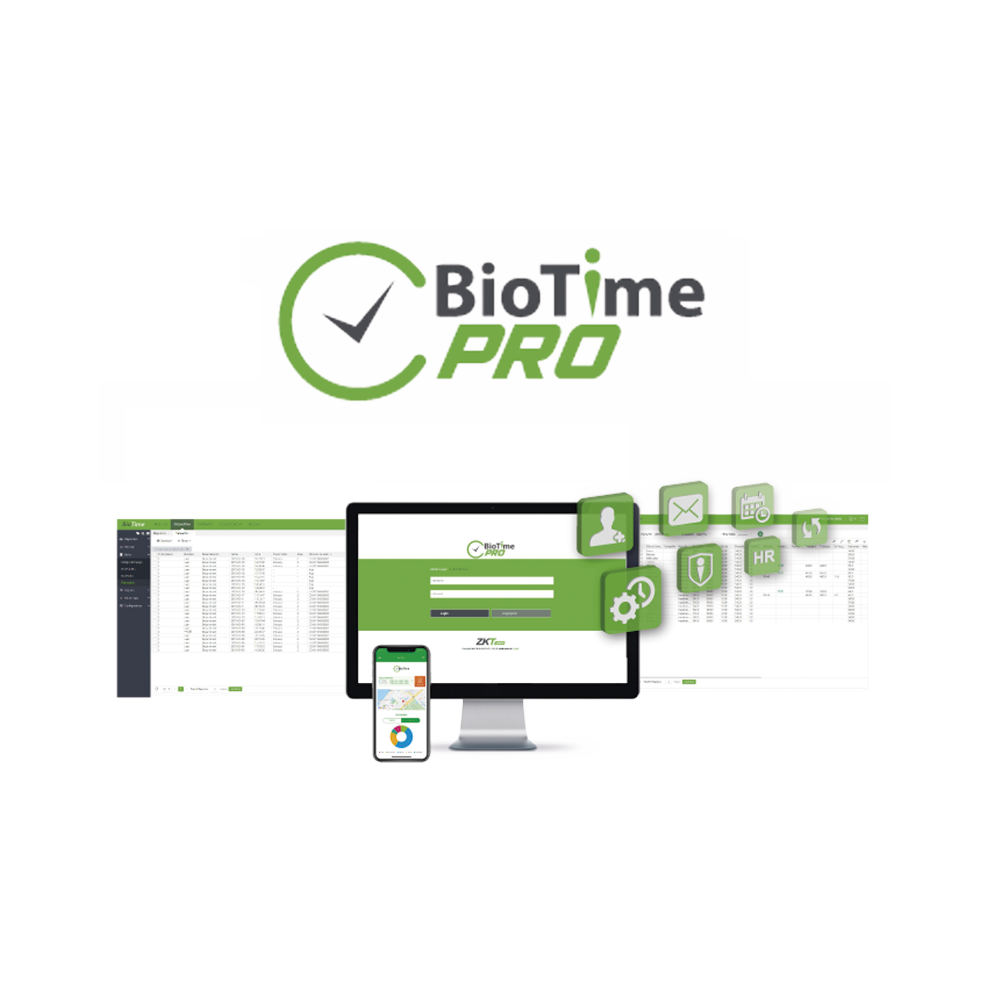 Software de Gestión Centralizada de Asistencia BIOTIMEPRO Licencia BIG PROJECT 300 dispositivos y 30 mil empleados