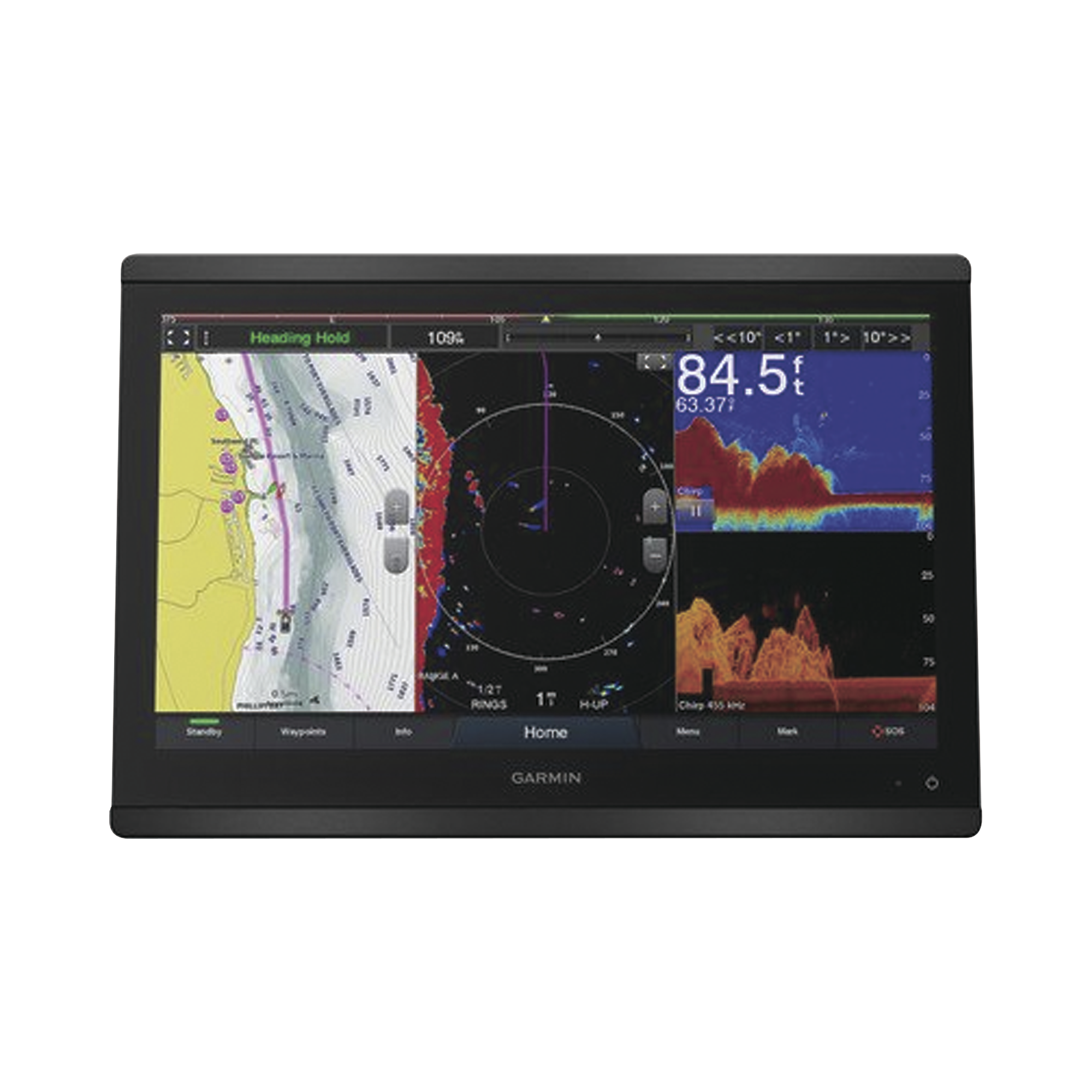 Pantalla táctil GPSMAP® 8616 de 16" con mapas BlueChart® g3 y LakeVü g3 y puerto de sonda.