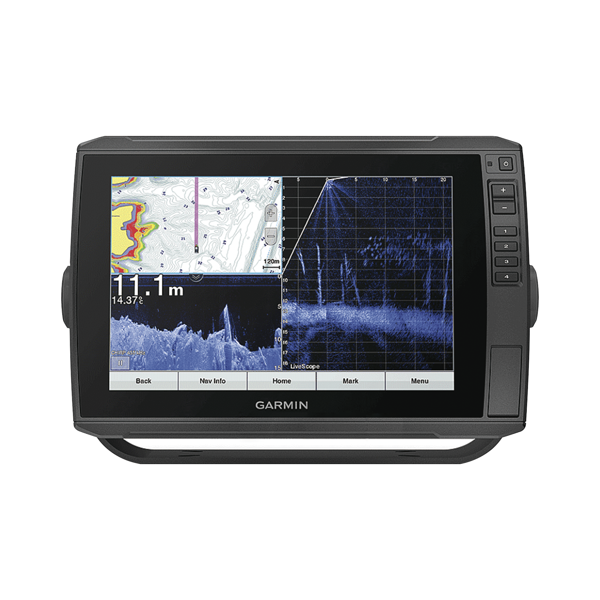 Pantalla ECHOMAP Ultra 102sv de 10" sin transductor, incluye sondas de exploración ClearVü y SideVü