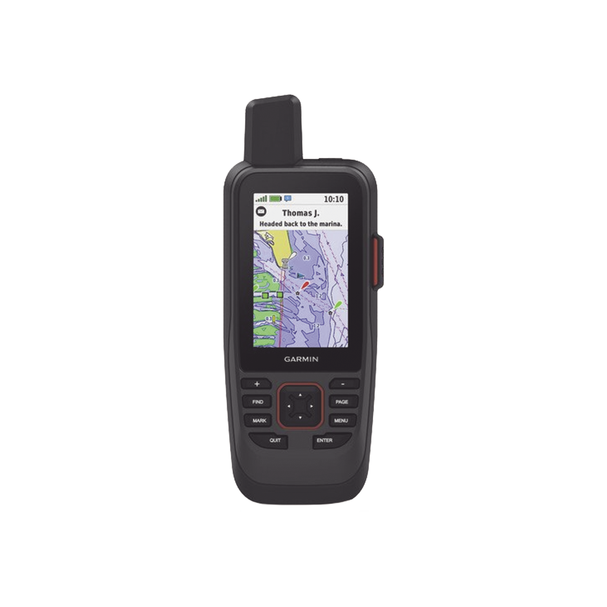 GPS portátil GPSMAP 86sci con mapa BlueChart® g3, comunicación satelital InReach, incluye batería interna recargable.