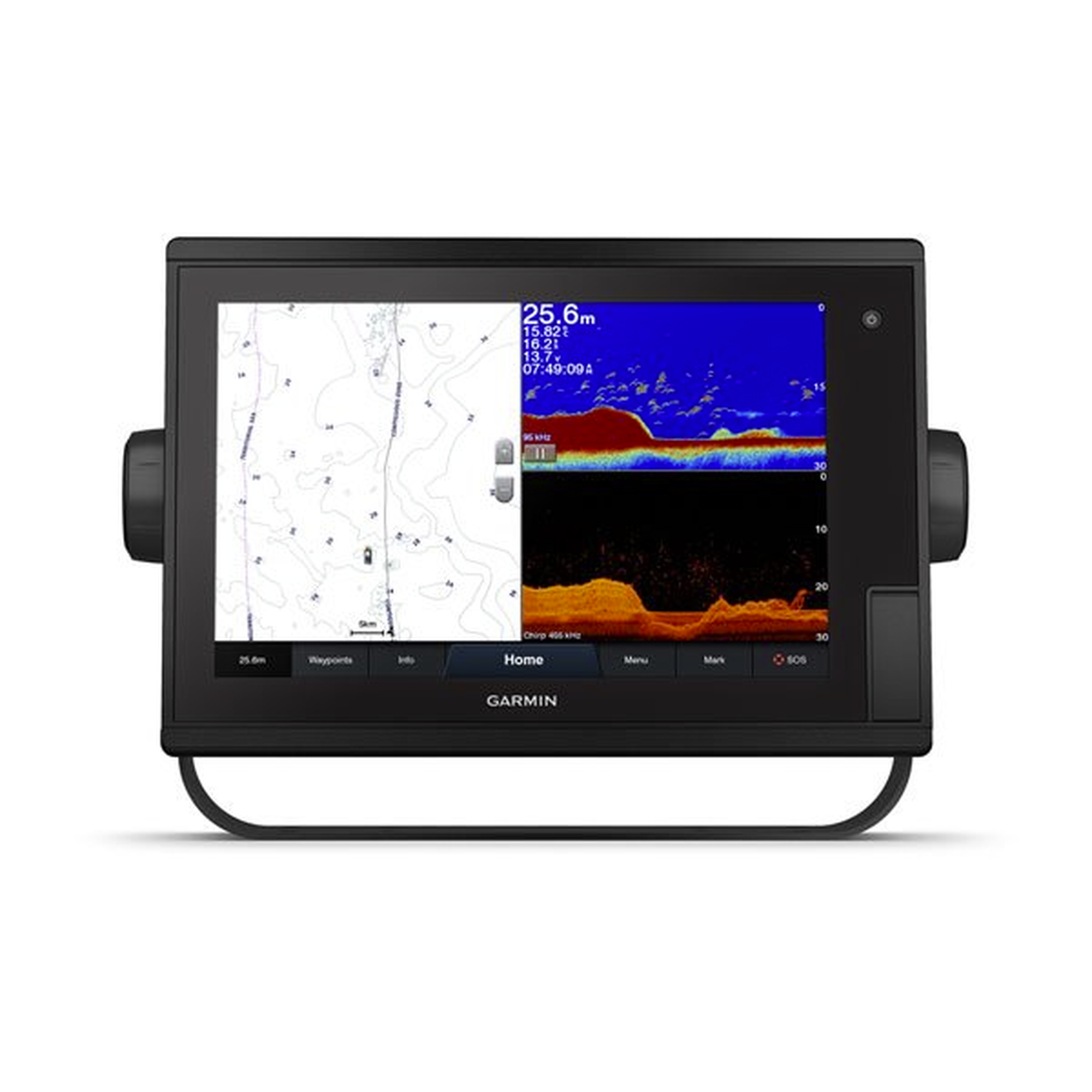 Pantalla de navegación de 12" GPSMAP® 1222xsv plus con sonda SIDEVÜ, CLEARVÜ y CHIRP tradicional. no incluye transductor.