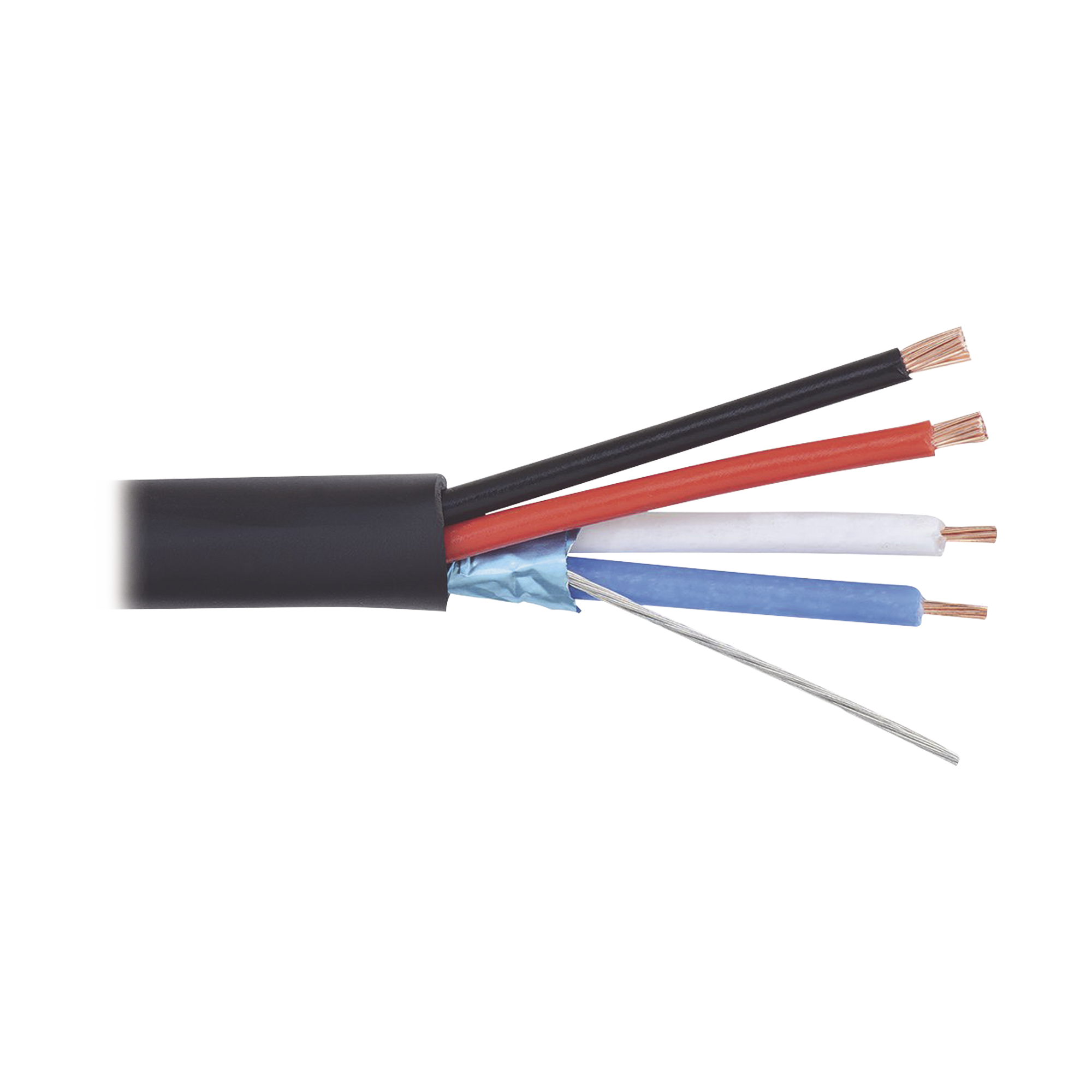 Cable multiconductor, 1 Par AWG22 (7x30) totalmente blindado + 1 Par AWG18 (16x30) (Cresnet, AX link, QS lutron), (Anti-humedad)