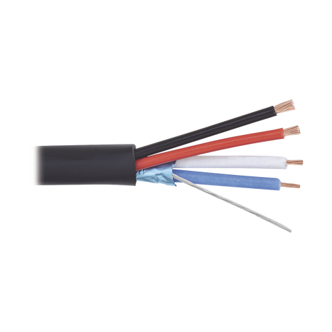 Cable multiconductor, 1 Par AWG22 (7x30) totalmente blindado + 1 Par AWG18 (16x30) (Cresnet, AX link, QS lutron), (Anti-humedad)