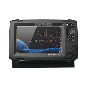 Hook reveal con pantalla solar max de 7 pulgadas, incluye transducer triple Shot