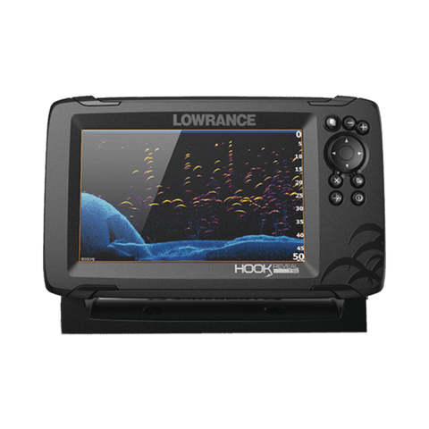 Hook reveal con pantalla solar max de 7 pulgadas, incluye transducer triple Shot