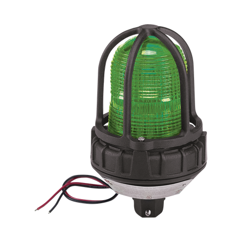 Luz de advertencia LED para ubicaciónes peligrosas, montaje tipo tubo, 24Vcc, verde