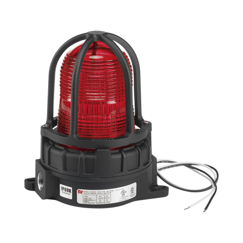 Luz de advertencia LED para ubicaciónes peligrosas, montaje para superficies, 24Vcd, rojo