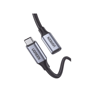 Cable USB-C Macho a USB-C Hembra / 1metro / USB-C 3.1 Gen 2 / Compatible con Thunderbolt 3 / Carcasa de Aluminio / Nylon Trenzado /  Transferencia de Datos 10 Gbps / Soporta hasta 100W para Carga Rápida / 2 años de  Garantía