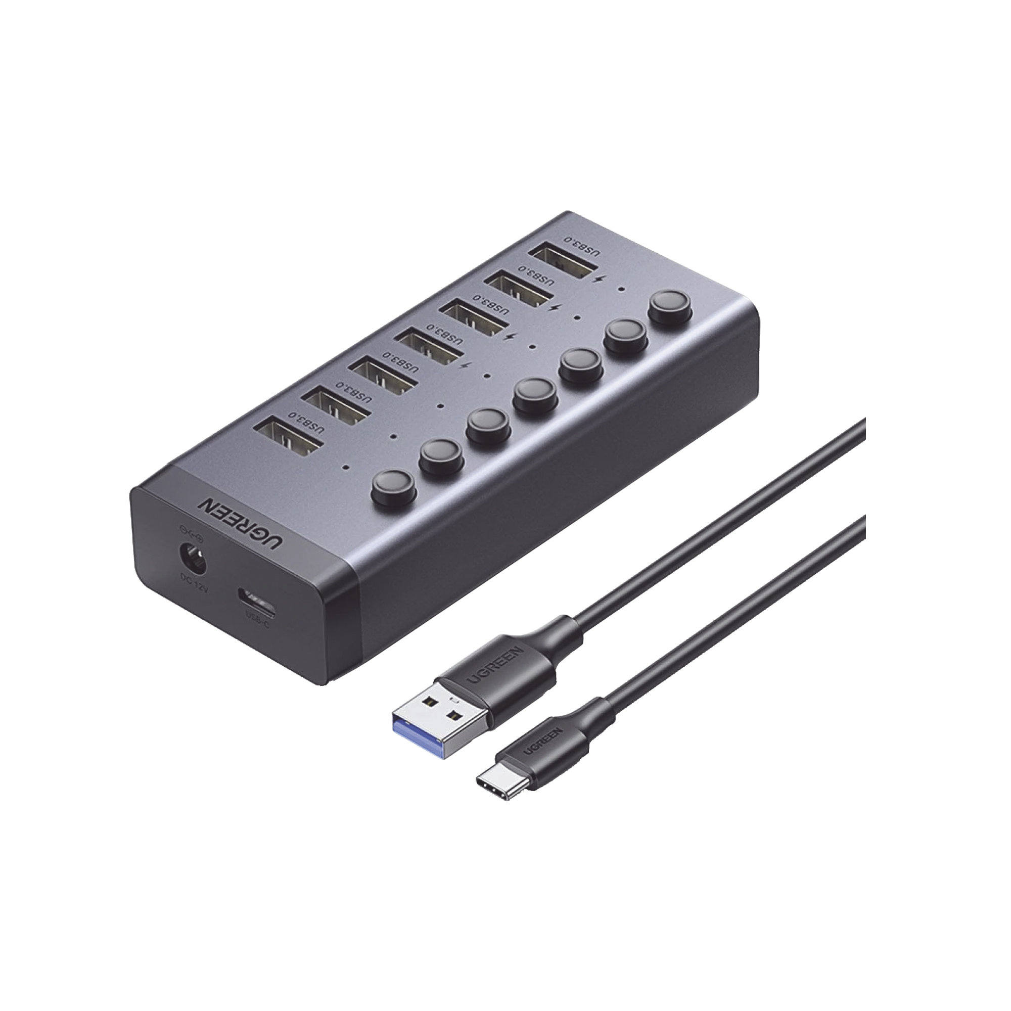 HUB de 1 Puerto USB3.0 a 7 Puertos USB3.0, Velocidad de transferencia hasta 5Gbps