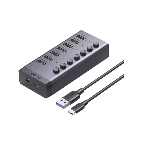 HUB de 1 Puerto USB3.0 a 7 Puertos USB3.0, Velocidad de transferencia hasta 5Gbps