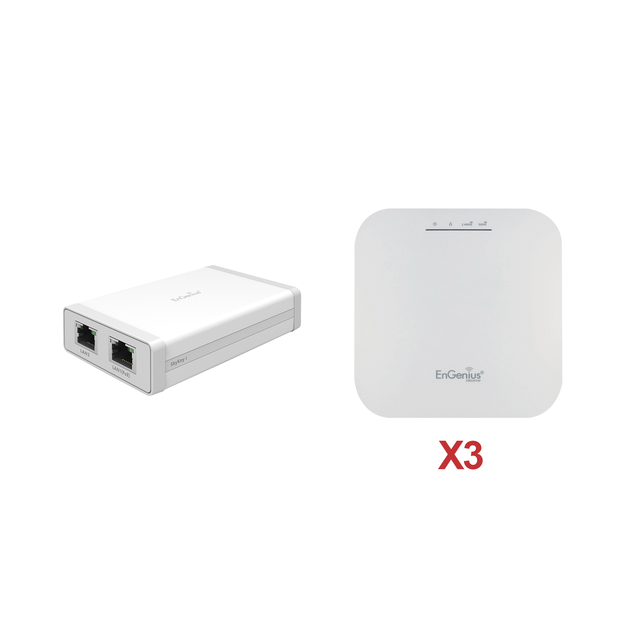 Paquete de 3 Puntos de Acceso Wi-Fi 6 EWS357AP  + 1 Controlador SKYKEY-1 ¨Sin Costo¨para la Gestión Local o Remota de  Hasta 100 Puntos de Acceso EnGenius