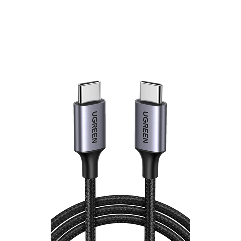 Cable USB-C a USB-C | 2 Metros | Transferencia de datos de 480 Mbps | Carga Rápida de hasta 60W | QC 4.0/3.0/2.0 | PD3.0 | FPC | AFC | Protección Integrada | Caja de Aluminio | Nylon Trenzado | Color Negro | 2 años de Garantía.