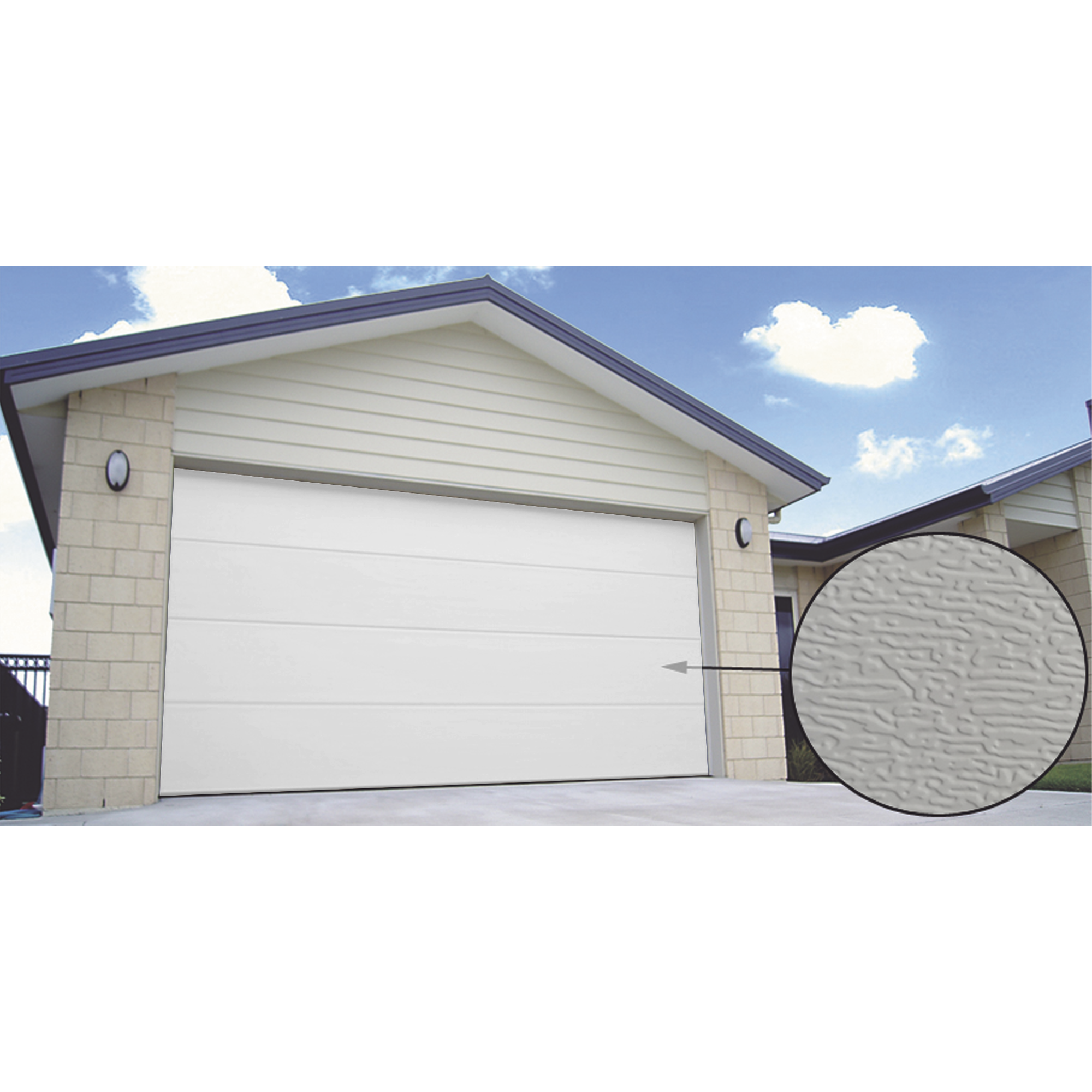 Puerta de Garage PREMIUM, Lisa color blanco  12X8 FT, AISLADA, Estilo U.S.A.