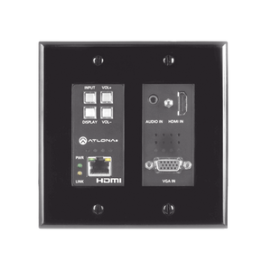 (TX ONLY) TWO-INPUT WALL PLATE SWITCHER FOR HDMI AND VGA SOURCES (BLACK)