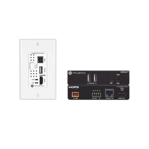 OMEGA 4K/UHD Placa de pared HDBaseT TX/RX para HDMI con USB