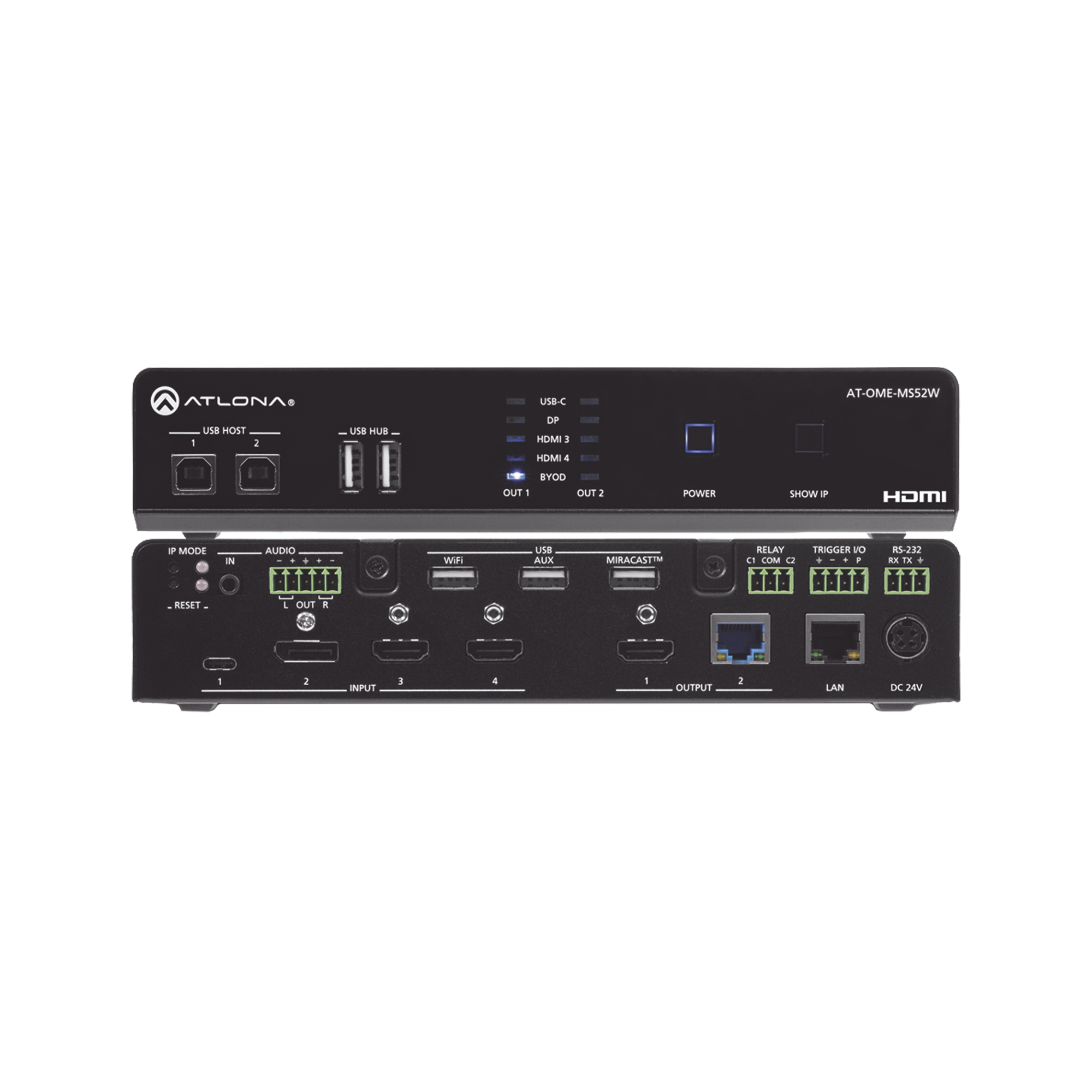 OMEGA 4K/UHD Switch matriz 5×2 con USB y enlace inalámbrico