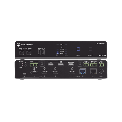 OMEGA 4K/UHD Switch matriz 5×2 con USB y enlace inalámbrico