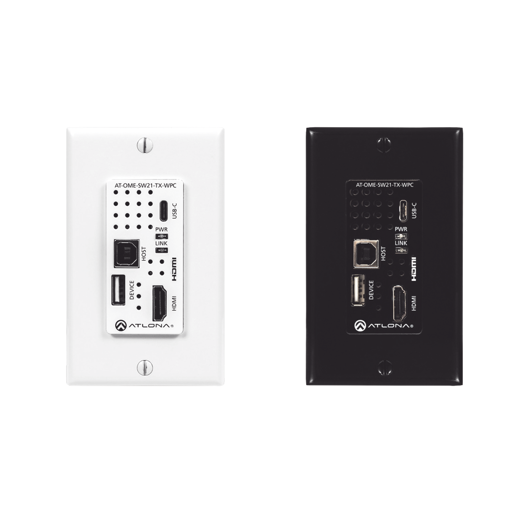 Placa de pared con Switcher y Transmisor HDBaseT con entradas HDMI y USB-C con concentrador USB para integración de AV