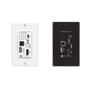 Placa de pared con Switcher y Transmisor HDBaseT con entradas HDMI y USB-C con concentrador USB para integración de AV