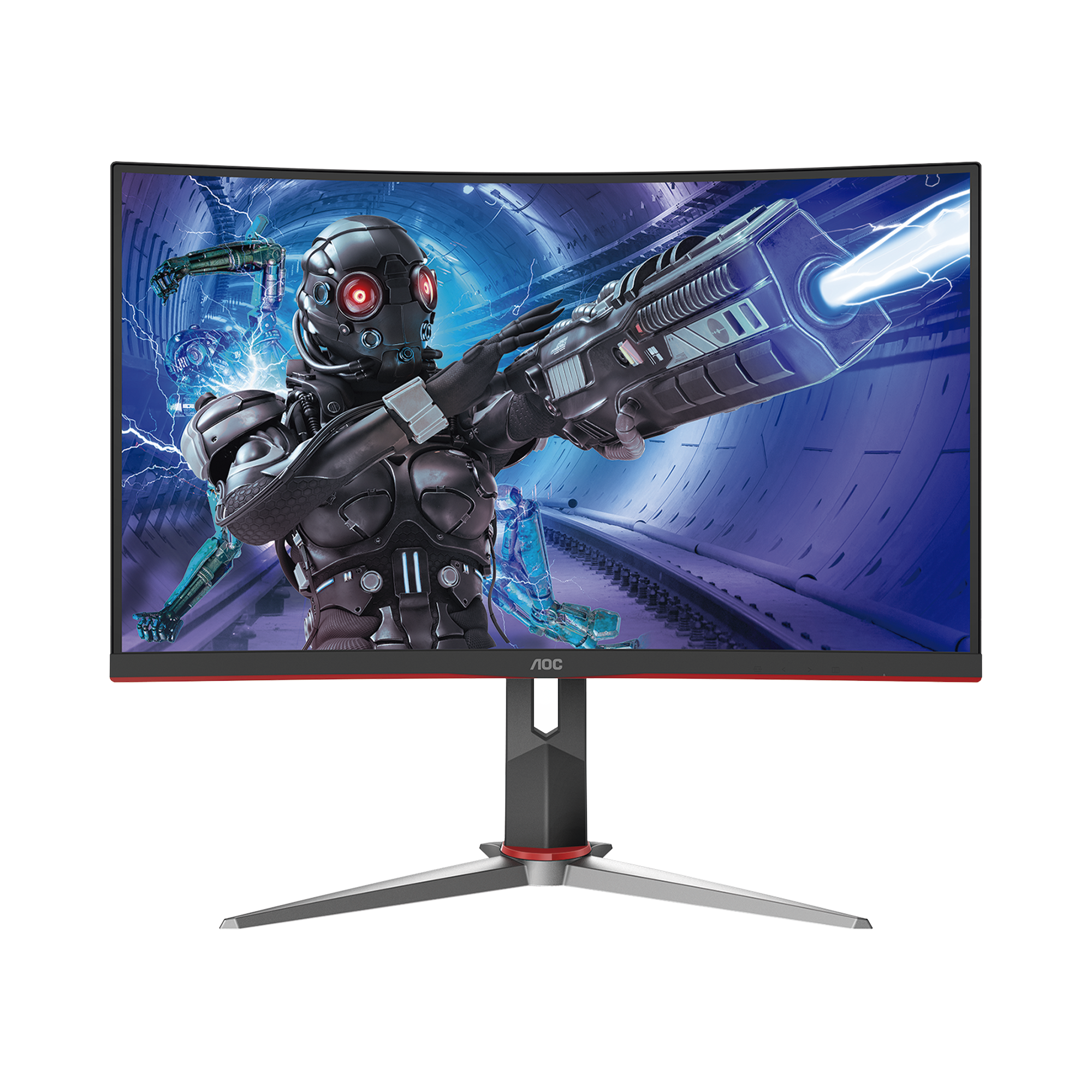 Monitor Curvo 27" GAMING W-LED VA, Resolución 1920 x 1080p 165Hz, con Entradas de Video VGA / HDMI / DISPLAYPORT .  Bisel Ultra Delgado. Soporta VESA