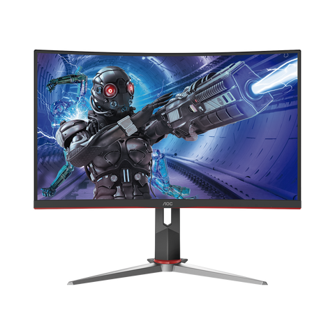 Monitor Curvo 27" GAMING W-LED VA, Resolución 1920 x 1080p 165Hz, con Entradas de Video VGA / HDMI / DISPLAYPORT .  Bisel Ultra Delgado. Soporta VESA