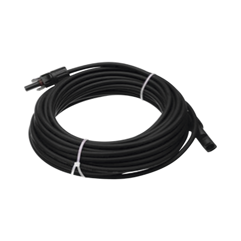 Cable Fotovoltaico 50 m, Negro, Calibre 10 AWG con Terminales MC4 en Ambos Extremos