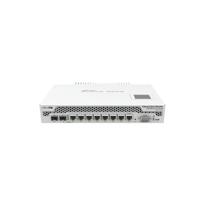 (CCR1009-7G-1C-1S+) Cloud Core Router, CPU 9 Núcleos,7 Puertos Gigabit, 1 Combo TP/SFP, 1 puerto SFP+, 2 GB Memoria