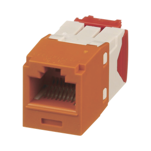 Conector Jack RJ45 Estilo TG, Mini-Com, Categoría 5e, de 8 posiciones y 8 cables, Color Naranja