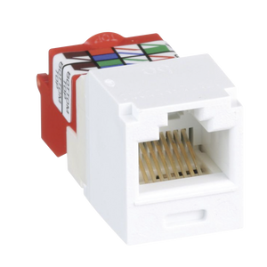 Conector Jack RJ45 Estilo T, Mini-Com, Categoría 5e, de 8 posiciones y 8 cables, Color Blanco