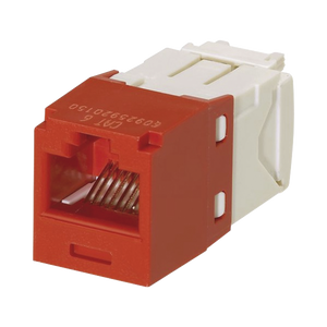 Conector Jack RJ45 Estilo TG, Mini-Com, Categoría 6, de 8 posiciones y 8 cables, Color Rojo