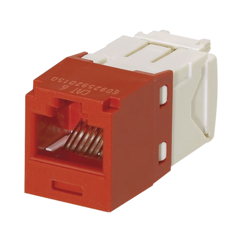 Conector Jack RJ45 Estilo TG, Mini-Com, Categoría 6, de 8 posiciones y 8 cables, Color Rojo