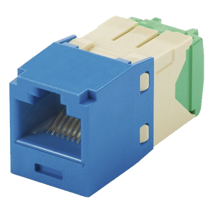 Conector Jack RJ45 Estilo TG, Mini-Com, Categoría 6, de 8 posiciones y 8 cables de Calibre 28/30 AWG, Color Azul