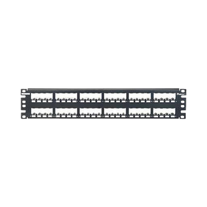 Panel de Parcheo Modular Mini-Com (Sin Conectores), Plano, Totalmente Blindado, de 48 puertos, 2UR