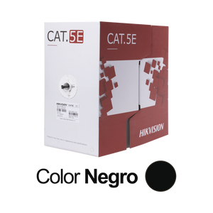 Bobina de Cable UTP 305 Mts / Cat 5E (24 AWG) / Color Negro / PE / Uso en Exterior / 100% Cobre / Aplicaciones de CCTV, Redes de Datos y Enlaces Inalámbricos