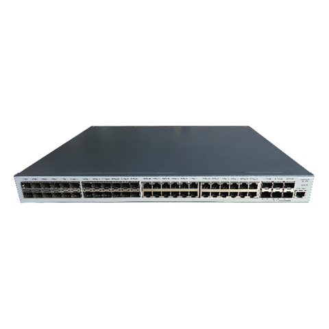 Switch Gigabit / Administrable Capa 3 / 24 puertos 10/100/1000 Mbps + 24 puertos SFP / 6 puertos SFP+ 10 G de Uplink.