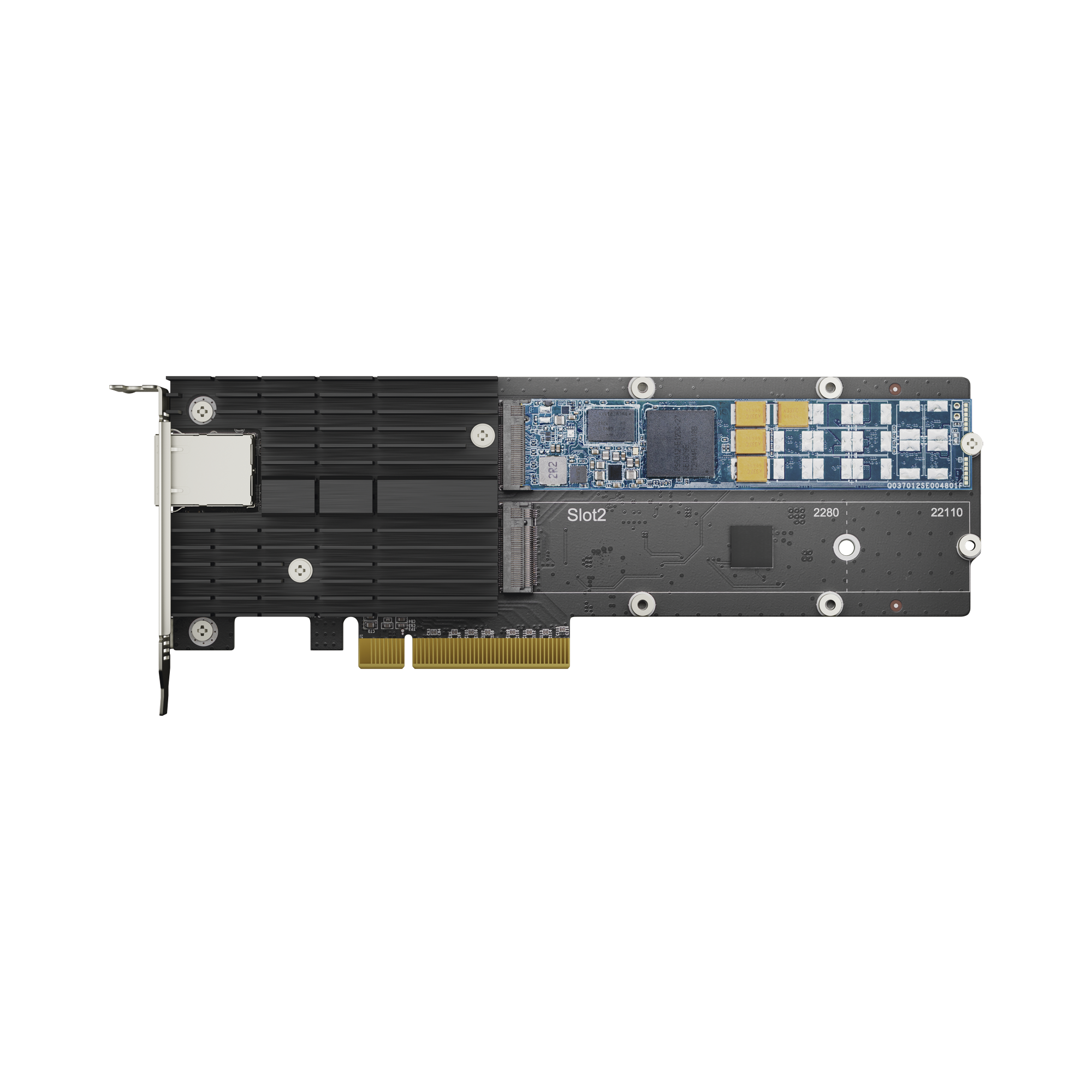 Tarjeta adaptadora combinada SSD M.2 y 10 GbE para acelerar el rendimiento