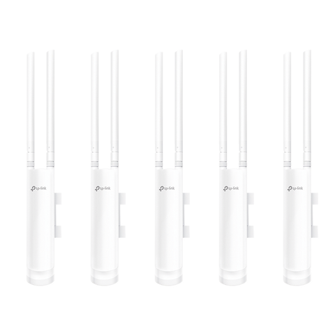 Kit de 5 Puntos de acceso WiFi Omada doble banda 802.11ac Wave 2 para MESH en exterior, MU-MIMO, MIMO 2X2, hasta 1200 Mbps, soporta hasta 100 clientes.